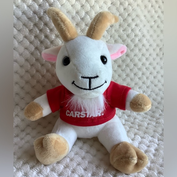 CARSTAR Plush White Goat in Red Shirt Stuffed Animal Toy - Picture 4 of 7
